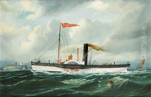 The Paddle Steamer "electric" Off Tynemouth