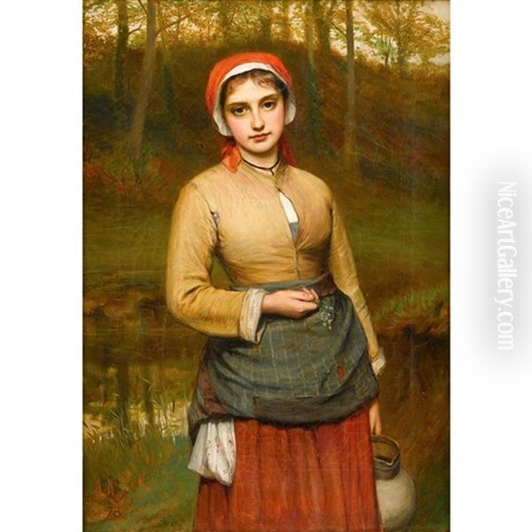 Young Woman In A Wooded Landscape - view 1