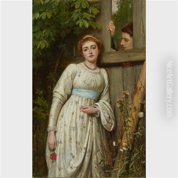 Lovers By A Fence - view 1