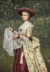 Jeune Femme Cueillant Des Pommes