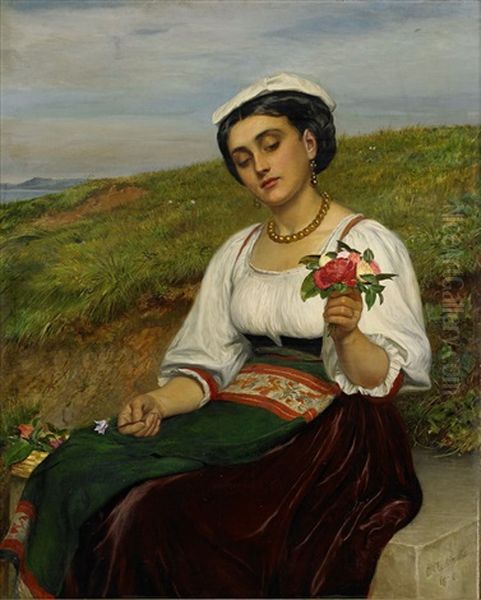 Ung Kvinna Med Blommor - view 1