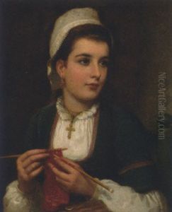 A Girl Knitting