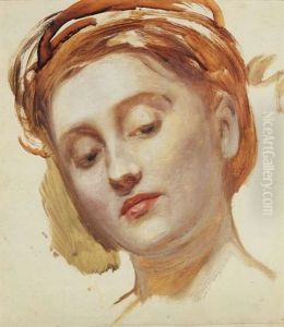 Study Of A Young Woman's Head by Charles Sillem Lidderdale