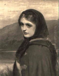 A Girl In A Lake Landscape