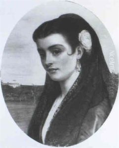 Portrait Of A Young Spanish Beauty by Charles Sillem Lidderdale