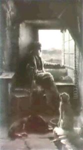 In A Crofter's Cottage by Charles Sillem Lidderdale