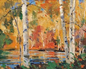 Birches In Autumn by Jonas Lie