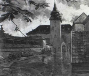 Rainy Courtyard by Jonas Lie