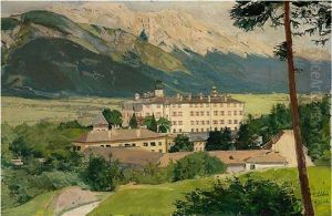 Blick Auf Schloss Ambras by Fritz Liebel