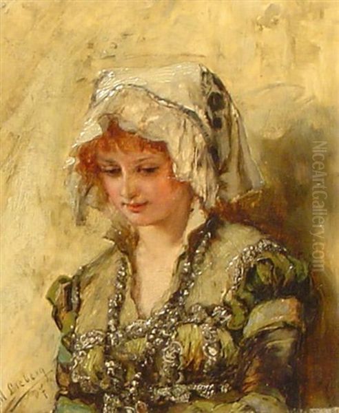 Portrat Einer Jungen Schonheit In Tracht - view 1
