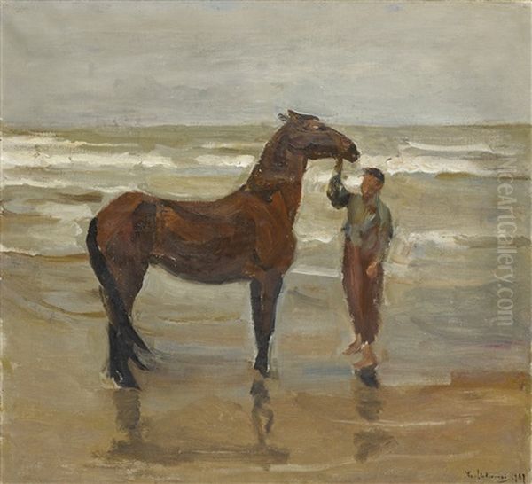 Junge Mit Pferd Am Strande (boy With Horse On The Beach) - view 1