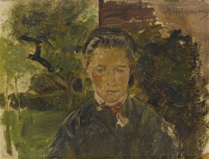 Bildnis Einer Jungen Frau Vom Land, Halb En Face (portrait Of A Young Woman From The Country, Half En Face) by Max Liebermann