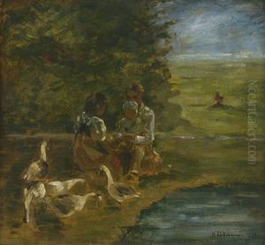 Kleine Gansehirten by Max Liebermann