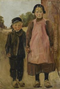 Junge Und Madchen Auf Der Dorfstrasse (boy And Girl On A Village Road) by Max Liebermann