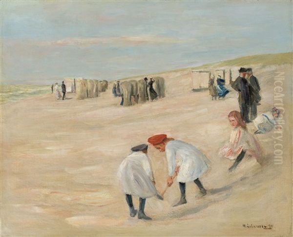 Strandbild Mit Spielenden Kindern - view 1