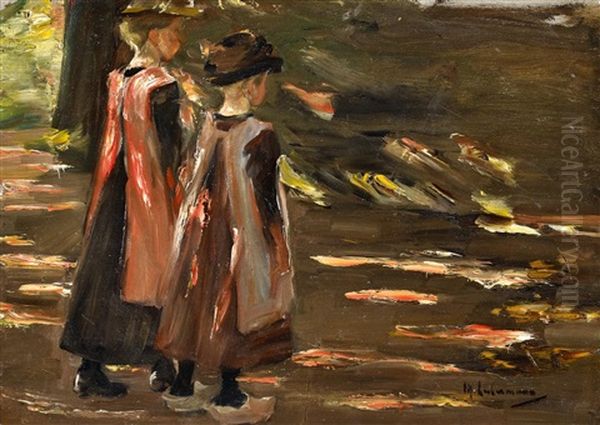 Zwei Gehende Madchen - Studie Zum "schulgang In Laren" - view 1