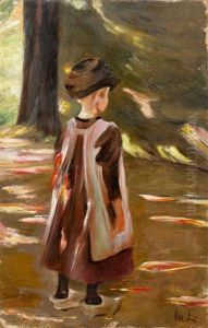 Standing Girl - Study To Schulgang In Laren by Max Liebermann