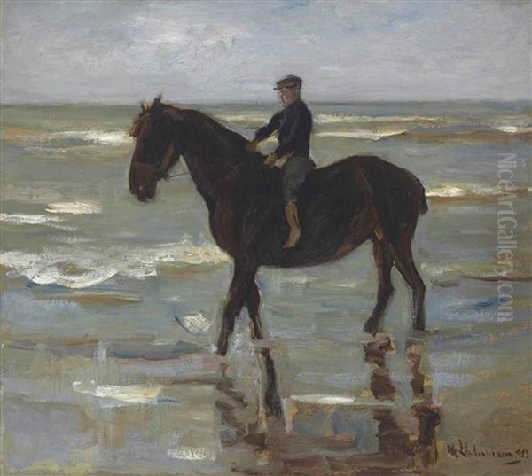 Reitender Junge Am Strand - Dickes Pferd - view 1