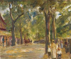 Die Grosse Seestrasse In Wannsee Mit Spaziergangern (figures On The Grosse Seestrasse In Wannsee)