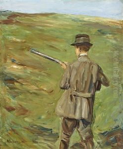 Jager In Den Dunen - Studie by Max Liebermann