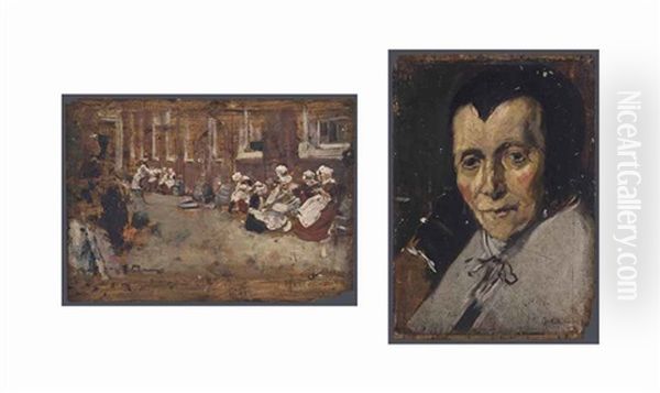 Old Woman - Copy After Franz Hals (recto); Study Of Freimuinde Im Amsterdamer Waisenhaus (verso) - view 1