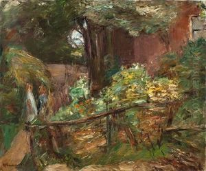 Zwei Madchen Auf Einem Waldweg by Max Liebermann