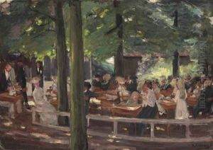 Biergarten In Laren--studie by Max Liebermann