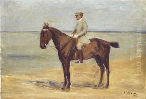 Reiter Am Strand Nach Links by Max Liebermann