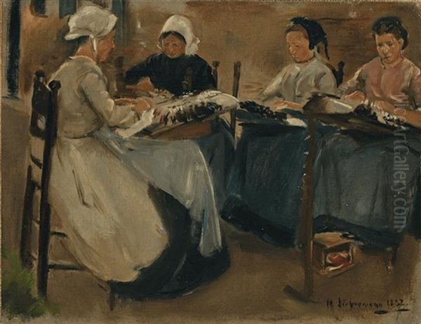 Brabanter Spitzenklopplerinnen - Studie Mit Vier Figuren - view 1
