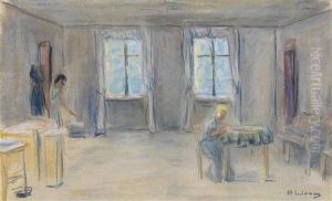 Gastzimmer--dekorentwurf Zum Iv. Akt Von Gerhart Hauptmanns Drama Gabriel Schillings Flucht by Max Liebermann