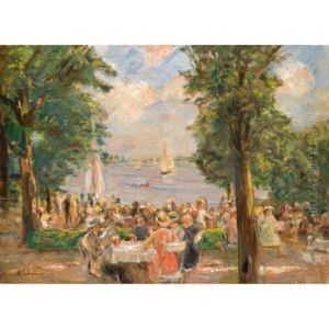 Gartenlokal Am Wannsee (haus Am See) (beergarden Near The Wannsee (house On The Lake)) by Max Liebermann
