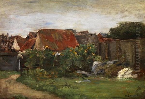 Dorfhauser Mit Sonnenblumen - view 1