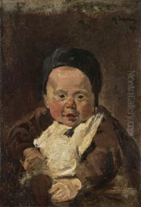Kinderkopf (preparatory Study For Die Geschwister) by Max Liebermann