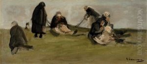Netzflickerinnen (study) by Max Liebermann