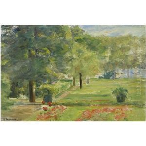 Blumenterrasse Im Wannseegarten Nach Osten (flower Terrace, Wannsee Garden To The East) by Max Liebermann