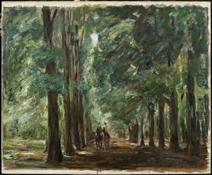 Zwei Reiter In Der Allee Bei Sakrow by Max Liebermann