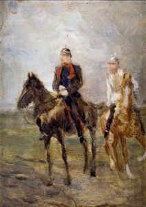 Deux Officiers Allemands A Cheval