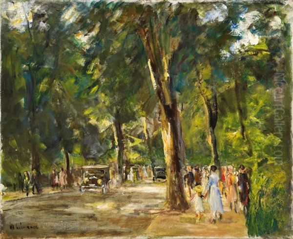 Die Grosse Seestrasse In Wannsee Mit Spaziergangern - view 1