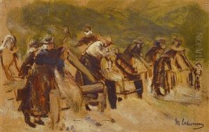 Flachsarbeiter by Max Liebermann