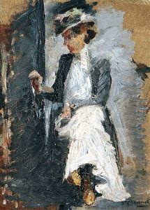 Sitzende Dame Mit Hut by Max Liebermann