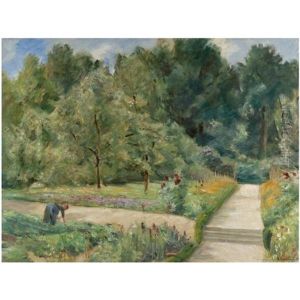 Der Nutzgarten In Wannsee Nach Westen - The Garden In Wannsee To The West by Max Liebermann