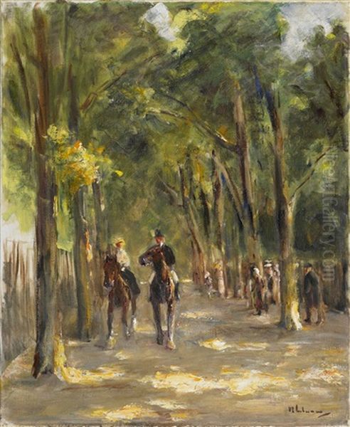 Allee Mit Zwei Reitern, Rechts Passanten - view 1