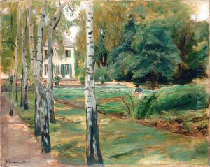 Die Birkenallee Im Wannseegarten Nach Westen by Max Liebermann