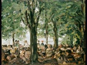 Gartenlokal An Der Havel Unter Baumen - Schildhorn by Max Liebermann
