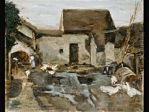 Bauernhof In Barbizon (study) by Max Liebermann