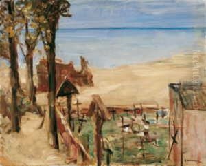 Landschaft An Der Ostsee Mit Kirchhof - Entwurf Zu Den Dekorationen Zu Hauptmanns Gabriel Schillings Flucht, Akt Iii