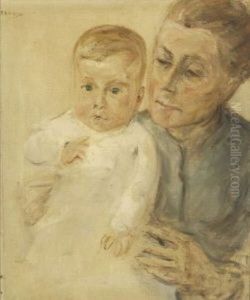 Die Enkelin Maria Auf Dem Arm Der Kinderfrau