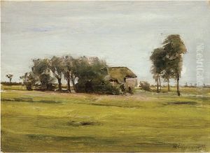 Hollandischer Bauernhof Unter Baumen by Max Liebermann