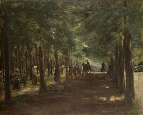 Allee Im Tiergarten Mit Reitern Und Spaziergangern (alley In Tiergarten With Riders And Strollers) - view 1