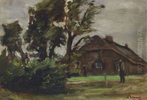 Hollandisches Bauernhaus - Landschaft Bei Laren by Max Liebermann